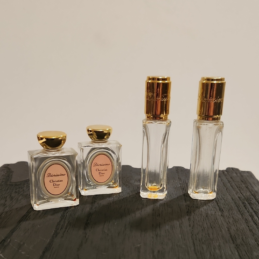 Christian Dior Mini Empty Bottles Perfume Set with Gold Caps